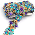 Festival Clothing Edge Customs Diamante Embroidery Thread Setting Crystal Iron on Rhinestone Chain Trims