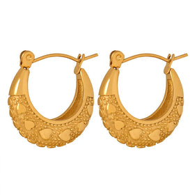 European and American New Fashion Retro Embellished Love Titanium Steel Earrings for Women Summer Tarnish Free