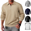 Hot Selling Jacquard Lapel Men's 420 Grams Half Zipper Long Sleeved Top Sportswear Men's Casual  Sweatshirts Polo Shirt