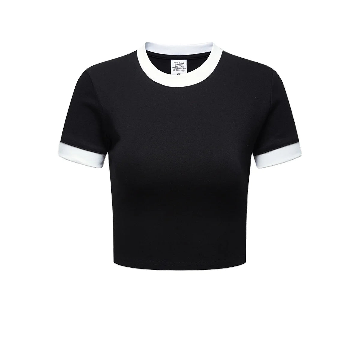 DCY Y2K Clothing Scoop Neck Short Sleeve Crop Top TeeCotton T Shirts Custom Printing100% Cotton Heavy Weight Cropped T Shirt