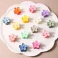 KUACHIWholesale Small Flower Hair Claw Frosted Mini Small Flower Hair Clip Cute Sweet Pink Girl Flower Hair Clip Claw