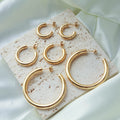 Chris April in Stock 316L Stainless Steel PVD Gold Plated Minimalist Hiphop Hoop Earring
