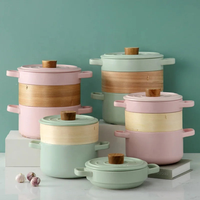 Steamer Japanese-style Multi-layer Household High Temperature Resistant Steamer Pot Ceramic Casserole
