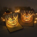 Birthday Cake Music Light Greeting Card Paper Carving Gift Holiday Blessing Message Card Wholesale