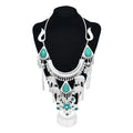 Ethnic Style Miao Long Necklace Exaggerated Miao Silver Vintage Tassel Elephant Flower Pendant Necklace