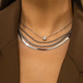 Niche Hip Hop Multi-layered Wear Snake Bone Chain Collar Hip Hop Metal Diamond-studded Retro Women Necklace