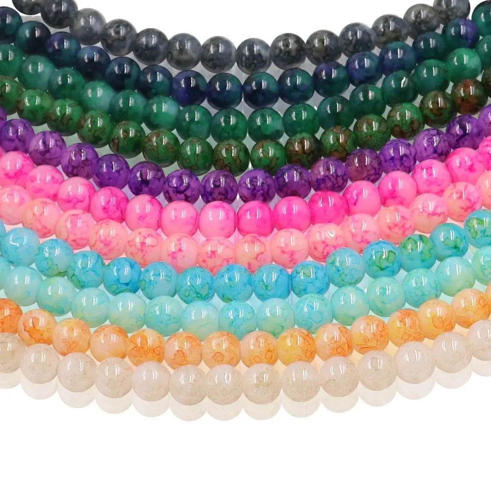 Shiduomei Colorful Combination Flower Ice Glass 8mm Crystal Lampwork Bead Chain Assortment Wholesale Necklace Bracelet Jewelry
