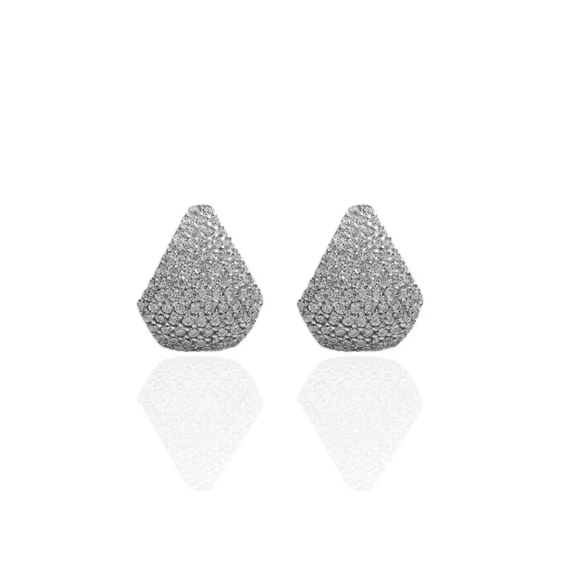 Bling Jewelry Pear Cubic Zirconia Micro Pave CZ Stud Earrings for Men for Women 925 Sterling Silver Earring