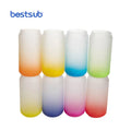 BestSub Wholesale Personalized Sublimation Blanks Borosilicate Heat Press Machine DIY Frosted clear Pint Beer Can Glass Tumbler