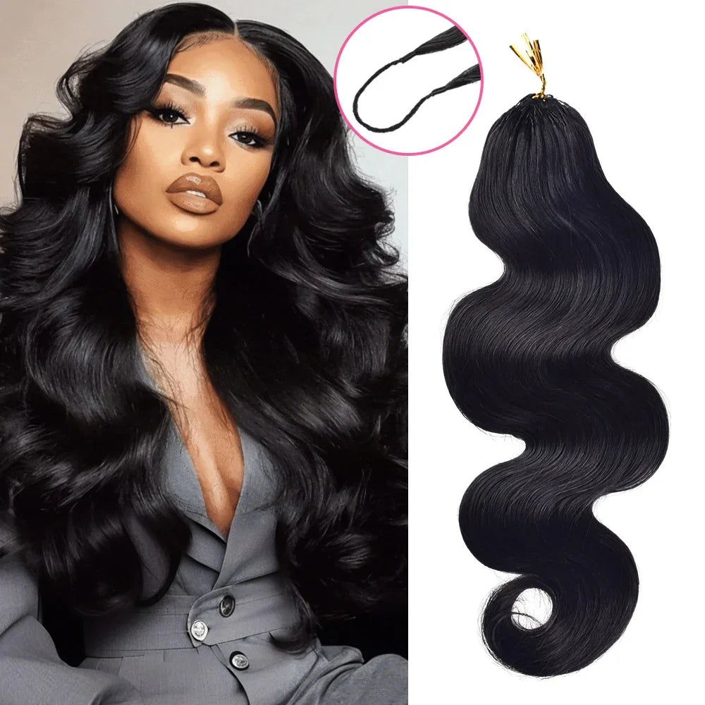 No Leave Out Pre Loop Crochet Human Hair Extensions Natural Color Raw Virgin Body Wave Bundles Wholesale Crochet Hair for Women
