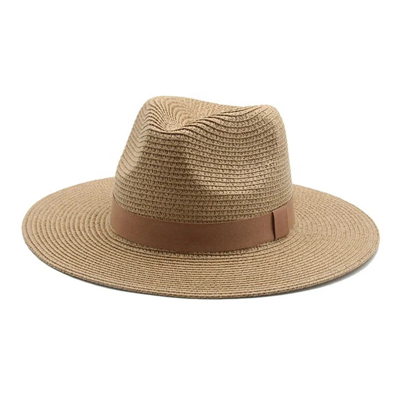 Natural Outdoor Custom Logo Summer Unisex Adults Plain Bucket Straw Paper Hat