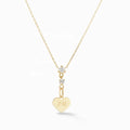 LOZRUNVE 18k Gold Plated 925 Sterling Silve CZ Drop Heart Necklace for Personalized Engraved