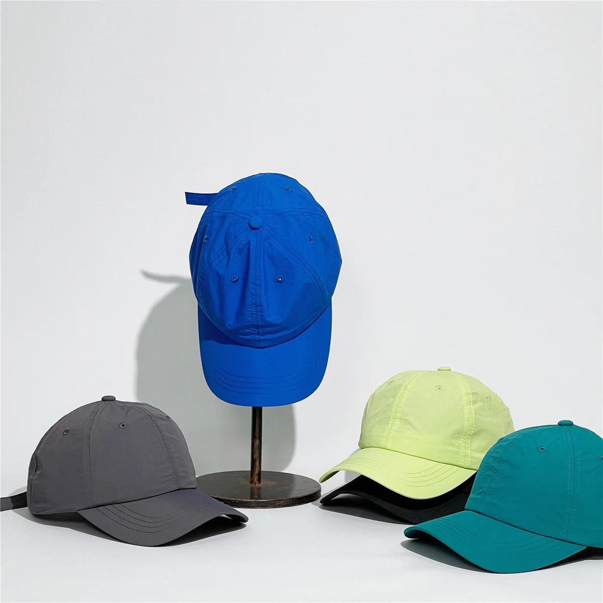 Blank Plain 6 Panel OEM Low MOQ Instock Running Climbing Custom Breathable Quick Drying Sport Polyester Hat Nylon Cap