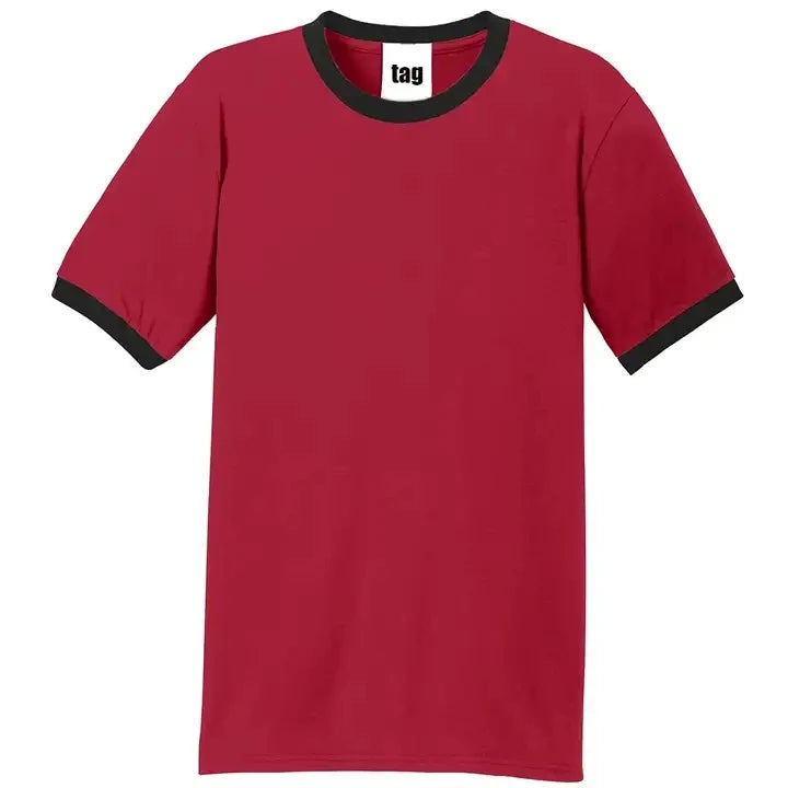 A379 Ringer Pocket T Shirt Design Heavy Oversized Blank T Shirts Ringer Tshirt Sleeve Round Neck Patchwork T-shirt