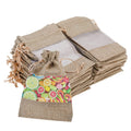Small Lightweight Burlap Fabric Gift Wrap Promotional Lightweight Jewelry Container for Guest Party Wedding Birthday Santa Sack