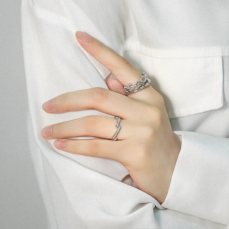Love Ring Couple Engagement Marriage Ring R.GEM. S925 Silver Sterling Multi Options 3A Zircon Customized Logo