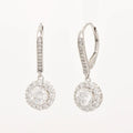 OEM Women Heart Cut Halo Cubic Zirconia 14k Real Solid White Gold Ladies Earrings Birthday Present