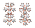 Hot Sales Jewelry Two Small Flower Snowflake Inlaid Zircon S925 Sterling Silver Women's Stud Earrings