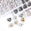Lan Guang Factory Wholesale High Grade K9 Glass Heart Shape Non-Hotfix Rhinestone Chaton Crystal 12mm/18mm Garment Nail Art