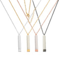 Wholesale Unique Stainless Steel Retractable Vertical Bar Pendant Necklace for Best Friend or Couple Gift