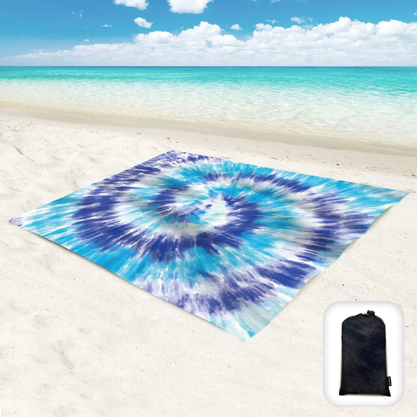 Wholesale  Blanket Sand Proof Waterproof Mat with Portable Mesh Bag and Corner Pockets Picnic Beach Blanket Beach Mat