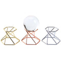 Modern Elegant Foldable Hexagon Metal Stand Base Small Crystal Holder Rock Fossil Coral Display Sphere Home Office Decor
