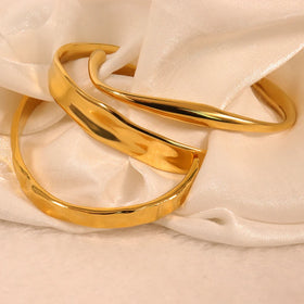 Fine Jewelry Jewelry Sets Unisex 18k Stainless Steel Bracelet Irregular Wave Texture Bracelets and Bangles Bracelet Homme