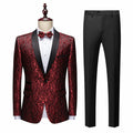 S-6XL Men's Floral Pattern Tuxedo Double Breasted Blazer Suit Jacket Luxury Pants Wedding Party Prom Stage Costumes Plus Size