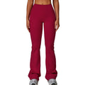 Women's High Waist Stretchy Tummy Control Dance Flare Pants Quick Dry Feature Non-Front Seam Crop Top Fitness Suit Custom Logo