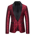 RNSHANGER Fashion Red Cashew Flower Men's Blazer Autumn Long Sleeve Wedding Party Dress Jackets Business Work Male Blazers
