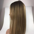 HJ Top Quality Blonde Brown Hair Lace Top Wigs Topper Lace Frontal Wigs Stock Wholesale Kosher Wig
