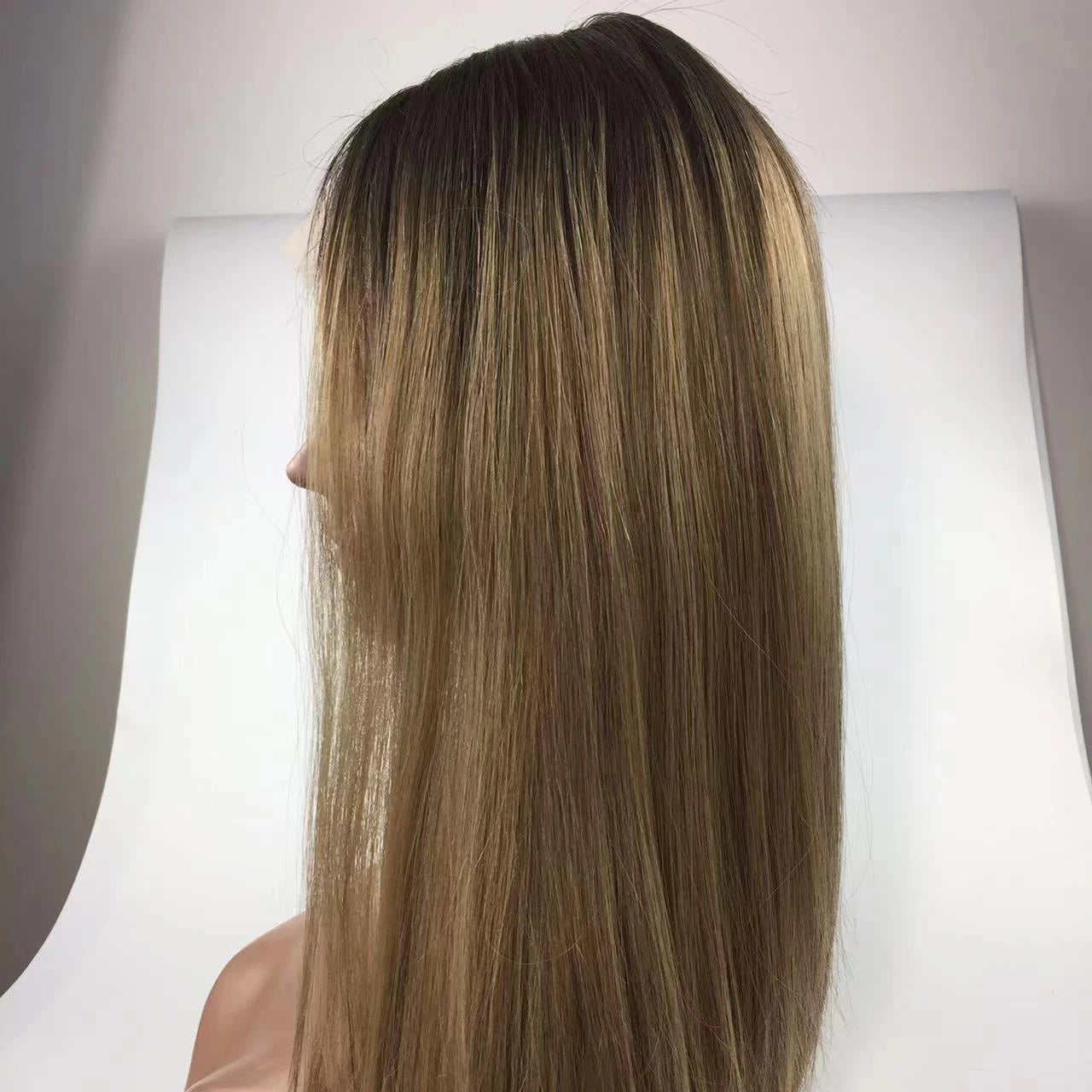 HJ Top Quality Blonde Brown Hair Lace Top Wigs Topper Lace Frontal Wigs Stock Wholesale Kosher Wig