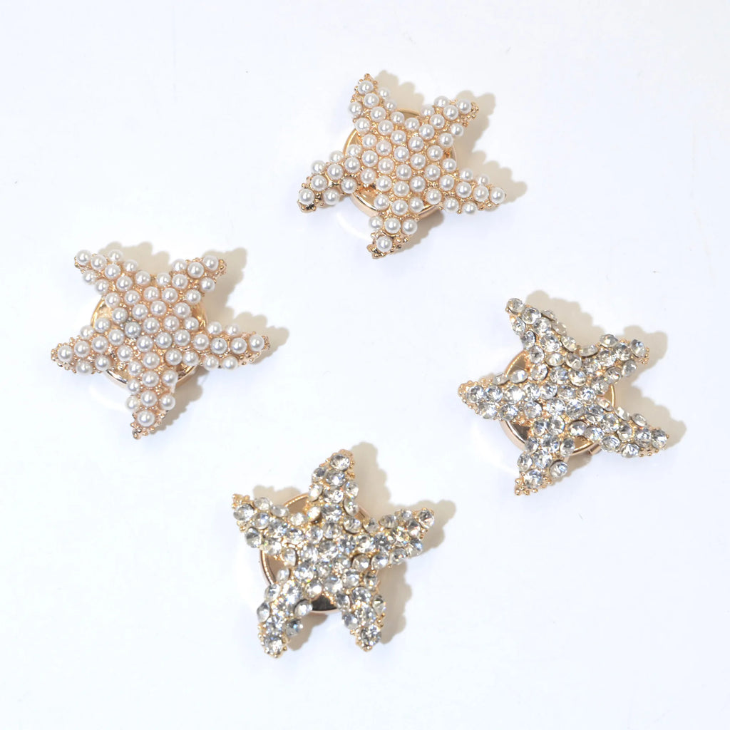 JFRB109 Starfish Shell Button Cover Cufflinks Fashion Jewelry Start Button Covers For Women Shirts