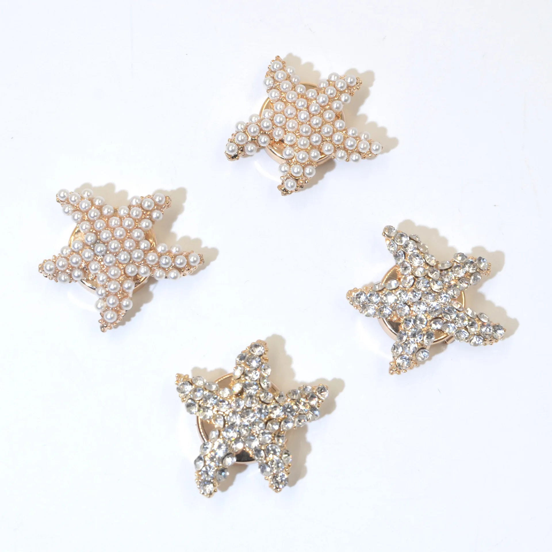 JFRB109 Starfish Shell Button Cover Cufflinks Fashion Jewelry Start Button Covers For Women Shirts