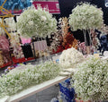 S46 Wedding Event Decor Table Garland Artificial Baby Breath White Rose Centerpiece Flower Ball Babys Breath Arch Flower Runner
