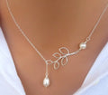 Fashion Jewelrypearl Necklaceleaf Short Necklace Leaves Pendant