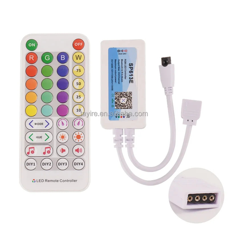 RGB Controller SP613E Remote Control Smart RGB LED Strip Colorful Music Sync APP IR 38Key Remote RGB/RGBW Dimmer Controller