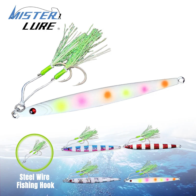 MISTER JIGGING 24h Fast Shipping Metal Jig Fishing Fast Jig 60g 80g Jigbait Lure Fast Sinking Speed Fishing Lure Bait