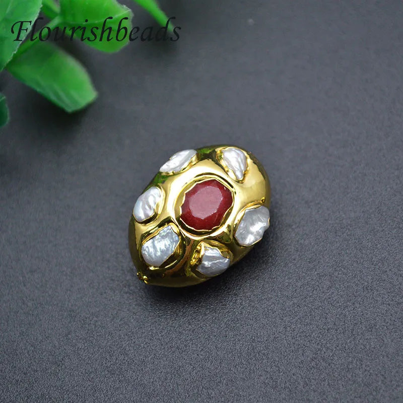 Wholesale Gold Plated Natural Fresh Water Pearl Big Size Oval Shape Loose Pearl Beads for Jewelry Making