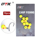 FTK 10pcs/pack Carp Beads Fishing Hair Rig Terminal Tackle Nylon Line Connector Bead for Fish Carp Accessories