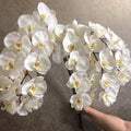 K-0080 Artificial Flowers Orchid Orange Boat Orchid Natural Look White Big Head Latex Real Touch Orchid  for Home Decoration