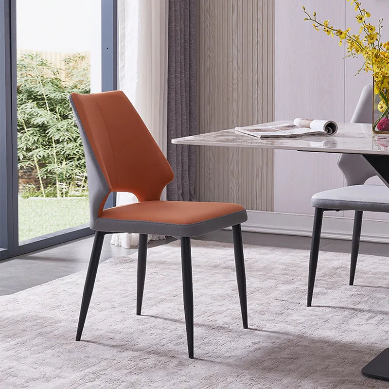 High Back Hotel Restaurant Designer Metal Italian Nordic Leather Outdoor Dining Chairs Modern Luxury for Table and Chair Room