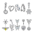 Heart Butterfly Little Demon Shaped Navel Ring Jewelry Stainless Steel CZ Body Piercing Belly Button Rings Jewelry