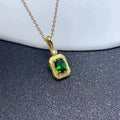 Factory Supply Diy 925 Sterling Silver Natural Diopside Elegant Friendship Jewelry Pendant Necklace