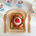 Ins-style Breakfast Plate Cute smiley Face Bread Wooden Plate One Person Eating Plate
