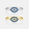 FUAMAY Classic Anillo Del Ojo Del Diablo Fashion Dainty Gold Plated 925 Silver Diamond Demon Evils Eye Ring for Women