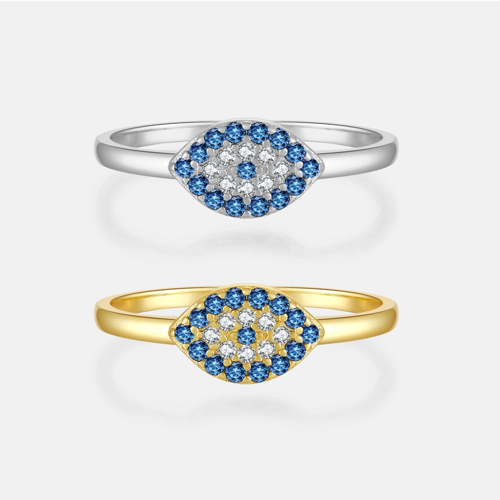 FUAMAY Classic Anillo Del Ojo Del Diablo Fashion Dainty Gold Plated 925 Silver Diamond Demon Evils Eye Ring for Women