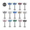 Wholesale Custom Titanium Piercing F136 Internally Threaded Marquise Fan Top Labret Ring Trendy Body Jewelry for Wedding Gift