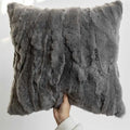 Animal Skin Throw Pillow Covers Soft Plush Real Rex Rabbit Fur Western Decor Luxury Style Pillowcase for Home Living Room