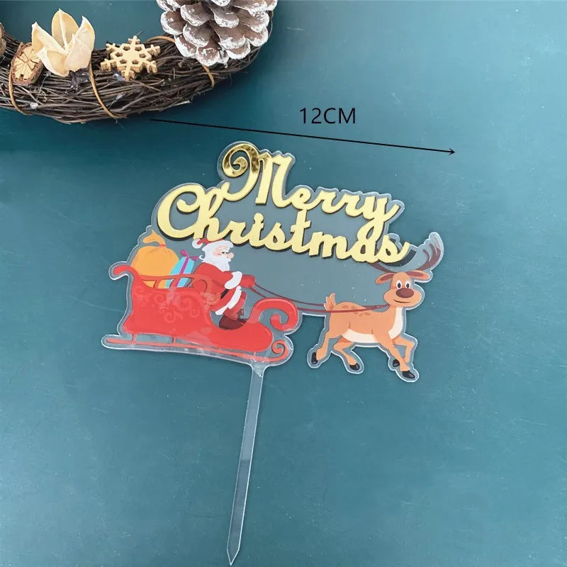 Christmas Acrylic Cake Topper Acrylic Christmas Baking Decorations Christmas Supplies